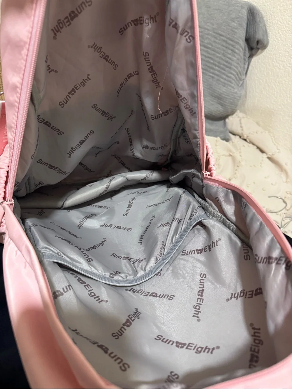 Sun Eight Pink Backpack Multi Pocket School Travel Bag